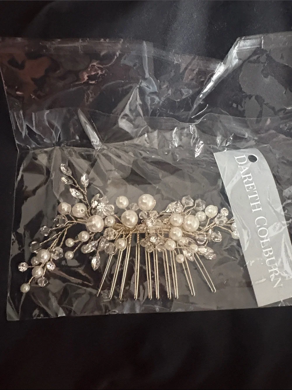 Dareth Colburn Pearl & Crystal Bridal Hair Comb - White